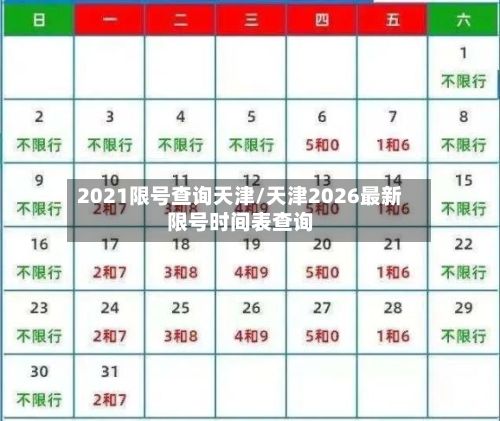 2021限号查询天津/天津2026最新限号时间表查询-第2张图片