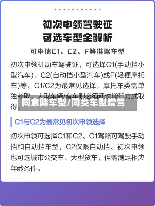 同意降车型/同类车型增驾-第3张图片