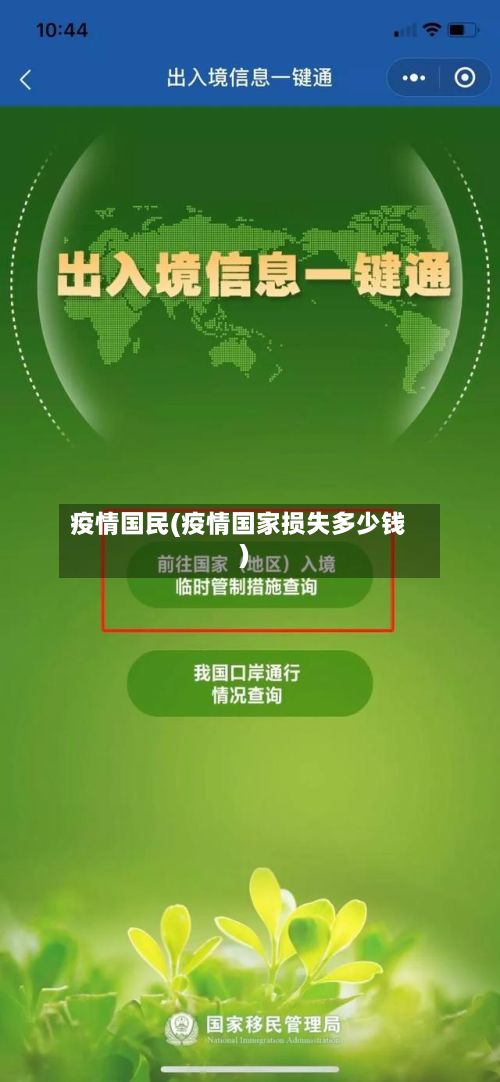 疫情国民(疫情国家损失多少钱)