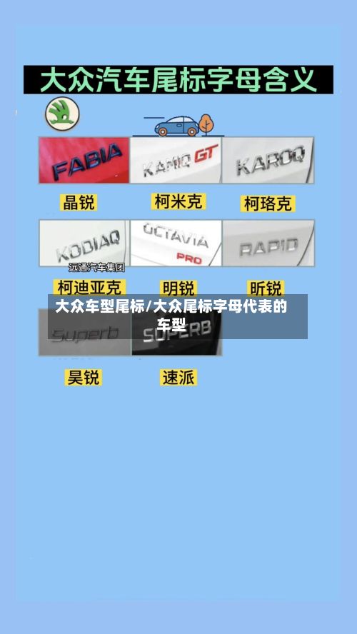 大众车型尾标/大众尾标字母代表的车型