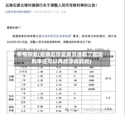 疫情存量(疫情后存量房贷选取了固定利率还可以再改浮动的吗)-第3张图片