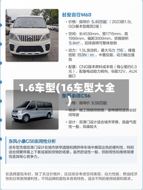 1.6车型(16车型大全)