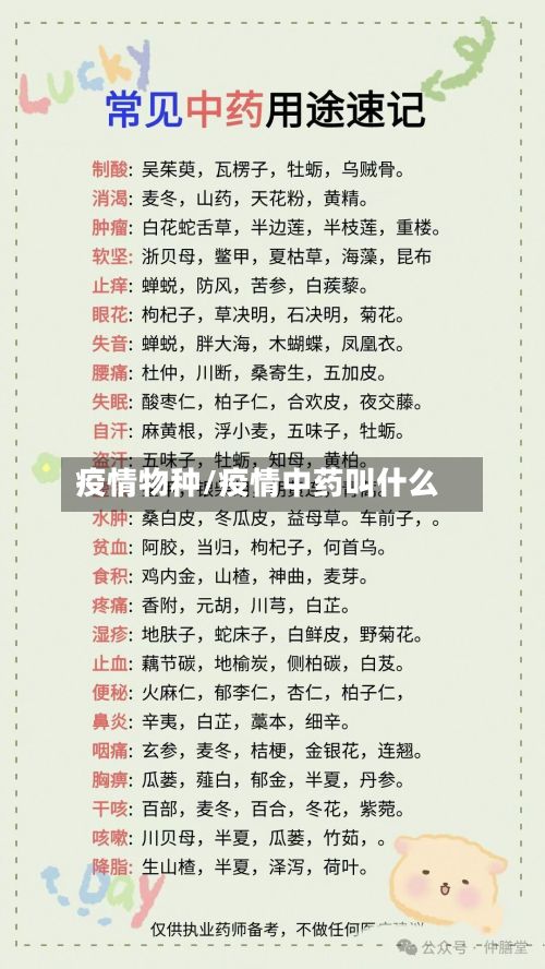 疫情物种/疫情中药叫什么-第2张图片
