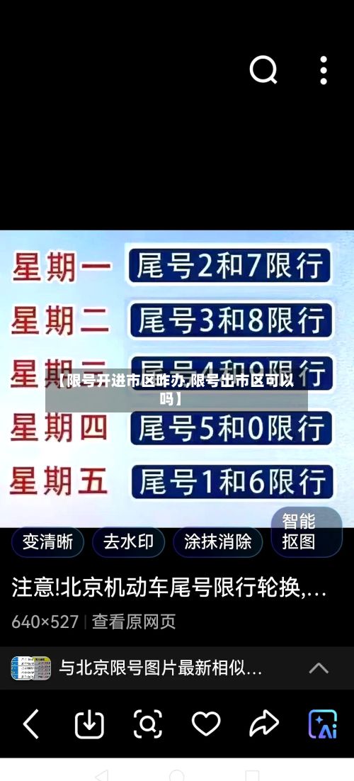 【限号开进市区咋办,限号出市区可以吗】