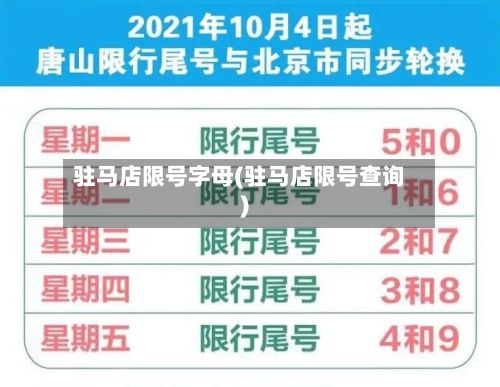 驻马店限号字母(驻马店限号查询)-第3张图片