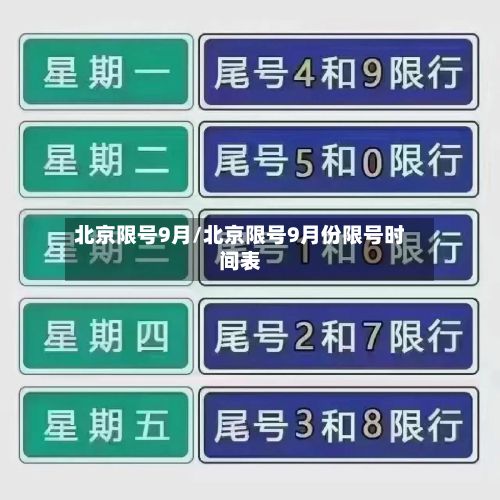 北京限号9月/北京限号9月份限号时间表-第2张图片