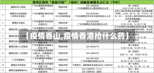 【疫情香山,疫情香港抢什么药】