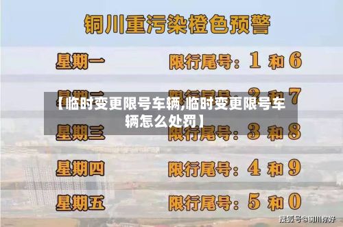 【临时变更限号车辆,临时变更限号车辆怎么处罚】