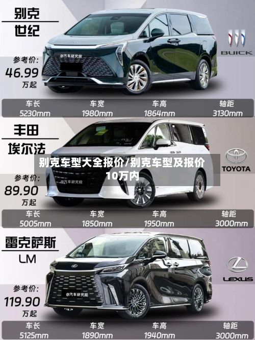 别克车型大全报价/别克车型及报价10万内