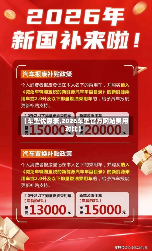 【车型优惠表,2026车型官方网站费用对比】-第2张图片