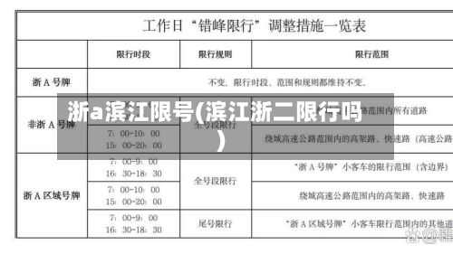 浙a滨江限号(滨江浙二限行吗)-第3张图片