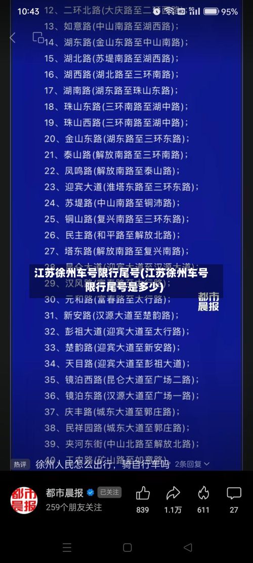 江苏徐州车号限行尾号(江苏徐州车号限行尾号是多少)-第2张图片