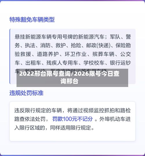 2022邢台限号查询/2026限号今日查询邢台-第2张图片