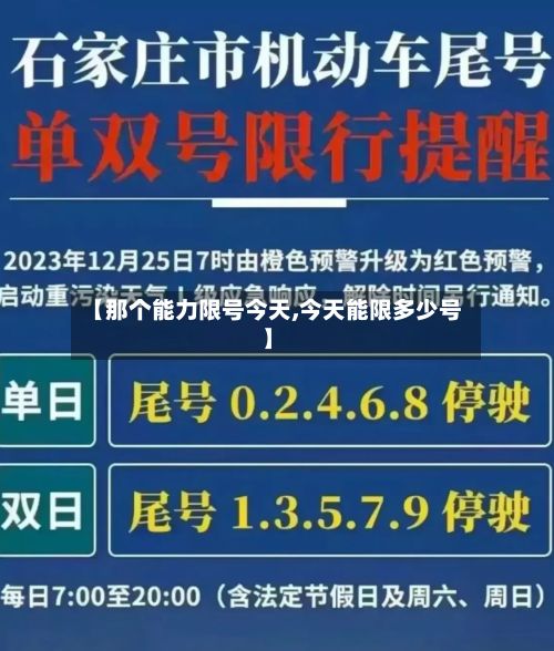 【那个能力限号今天,今天能限多少号】-第2张图片
